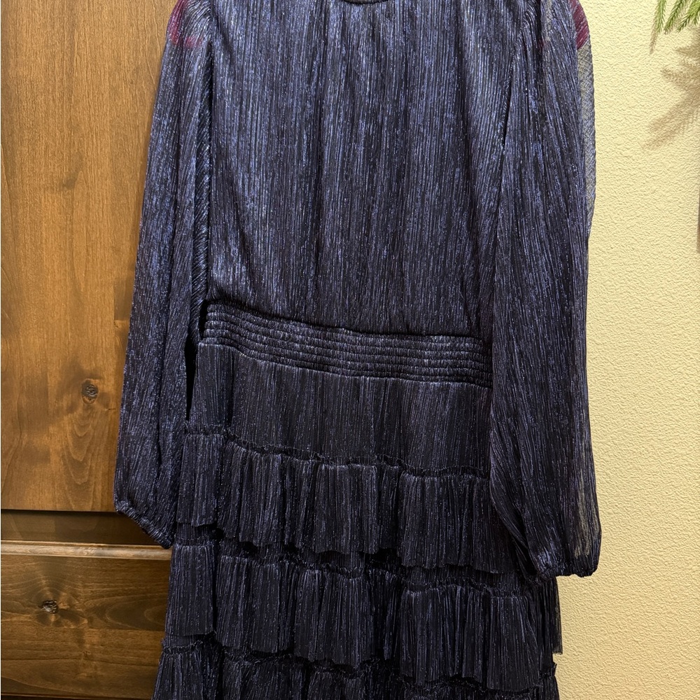 Express Shimmering Navy Blue Dress